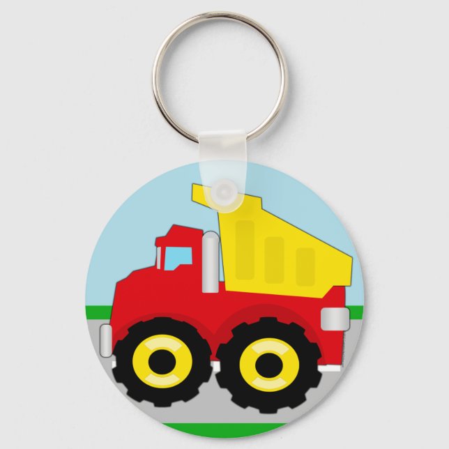Kids Construction Dumptruck Keychain (Front)