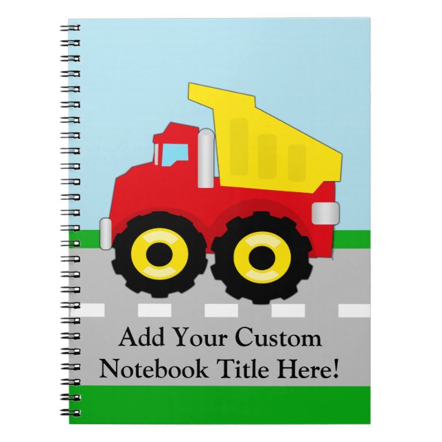 Kids Construction Dumptruck Notebook (Front)