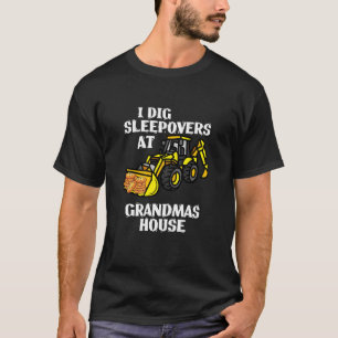 Kids Construction Loader Excavator I Dig Sleepover T-Shirt
