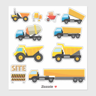 Kids Construction Site Vehicles Sticker