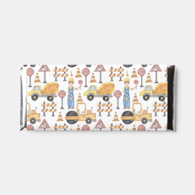  Kid's Construction Theme Birthday Party  Hershey Bar Favors (Front)