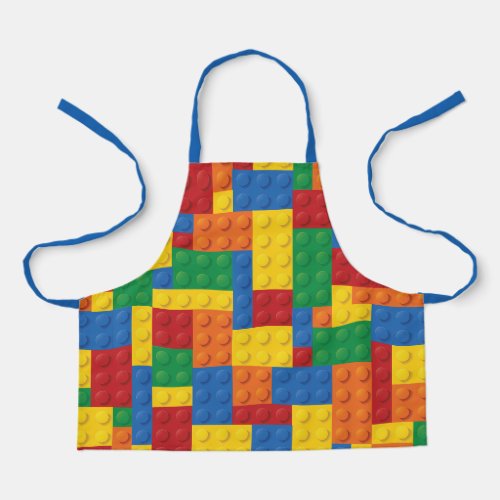 Kids Construction Toy Building Blocks Pattern Apron