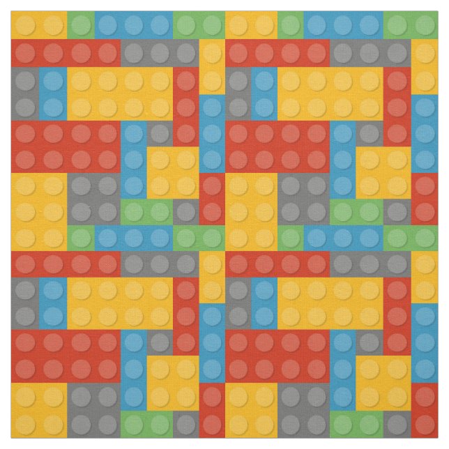 Kids Construction Toy Building Blocks Pattern Fabric (Swatch)