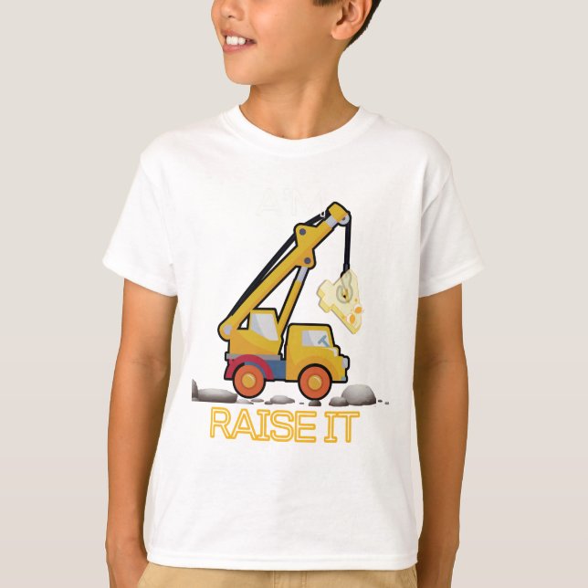 Kids Construction Truck 4rd Birthday Boy Excavator T-Shirt (Front)