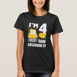 Kids Construction Truck 4th Birthday Boy 4 Year Ol T-Shirt