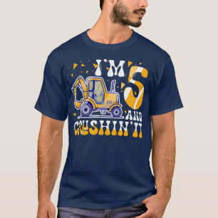 Kids Construction Truck 5th Birthday Boy 5 Year Ol T-Shirt