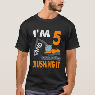 Kids Construction Truck 5th Birthday Boy 5 Years O T-Shirt