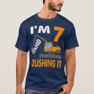 Kids Construction Truck 7th Birthday Boy 7 Years O T-Shirt