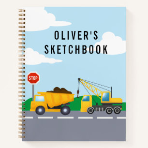 Kid's Construction Truck Theme Sketchbook Notebook