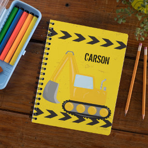 Kids Construction Vehicle Excavator Custom Boys Notebook