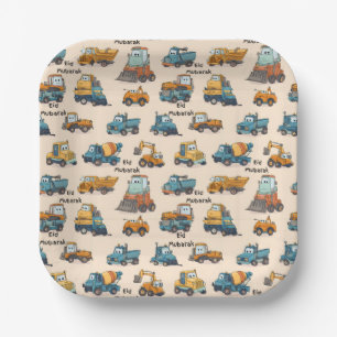 Kids Construction Vehicle Paper Plates Trucks