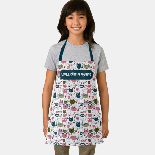 Kids Cooking Apron Funny Little Chef Apron Baking  (Insitu)