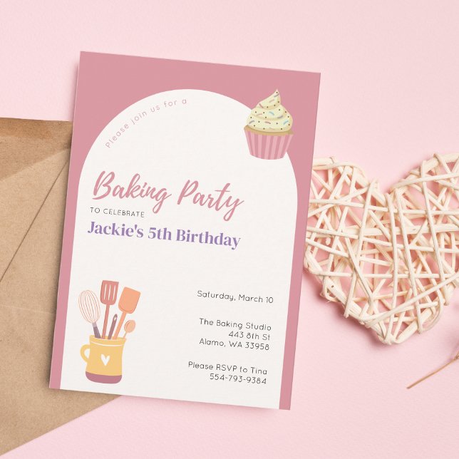 Kids Cooking Baking Birthday Party Invitation  (Creator Uploaded)