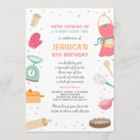 Kids Cooking Birthday Invitation Kitchen Baking