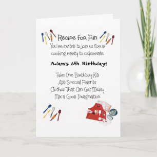 Kids Cooking Theme Invitation