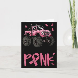Kids Cool Boys Wear Pink Monster Truck Breast Card