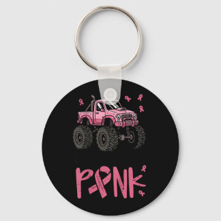 Kids Cool Boys Wear Pink Monster Truck Breast Keychain