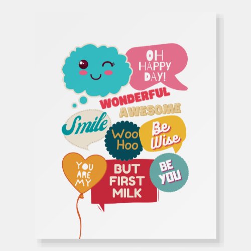 Kids Cool Cute Funny Motivational Sayings Words Foam Board