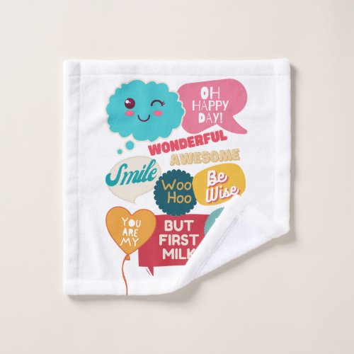 Kids Cool Cute Funny Motivational Sayings Words Wash Cloth