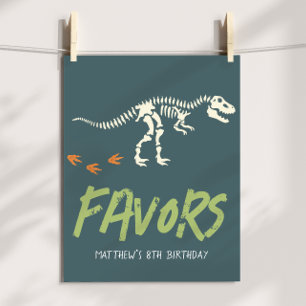 Kids Cool Dinosaur Dig Boys Birthday Favor Sign