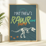 Kids Cool Dinosaur Dig Boys Birthday Welcome Sign<br><div class="desc">This cool dinosaur birthday welcome sign features a modern T-Rex skeleton design,  perfect for a fun prehistoric dino party. Personalize with your child’s name for a unique dinosaur themed birthday poster. Ideal decor for a boys dinosaur party or dino dig birthday theme.</div>