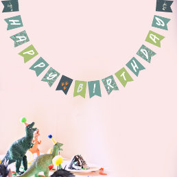 Kids Cool Dinosaur Dig Prehistoric Boys Birthday Bunting Flags