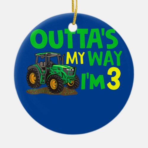 Kids Cool Farm Tractor 3rd Birthday Gift Tee Ceramic Ornament