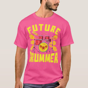 Kids Cool Future Drummer Funny Drum Set Player Mus T-Shirt