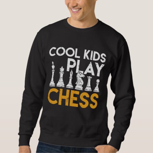 Kids Cool Kids Play Chess Club Player Master Boys  Sweatshirt