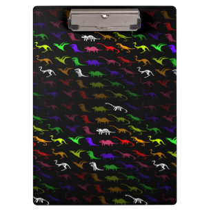 Kids cool rainbow colorful cute dinosaur clipboard