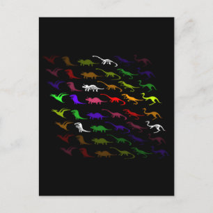 Kids cool rainbow colorful cute dinosaur holiday postcard
