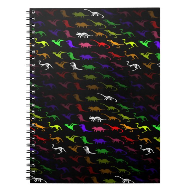 Kids cool rainbow colorful cute dinosaur notebook (Front)