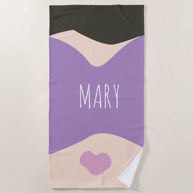 Kids Cool Spa Girl Personalized Name Beach Towel (Front)
