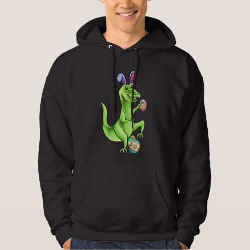 Kids Cool T Rex Dinosaur Dancing With Easter Day E Hoodie