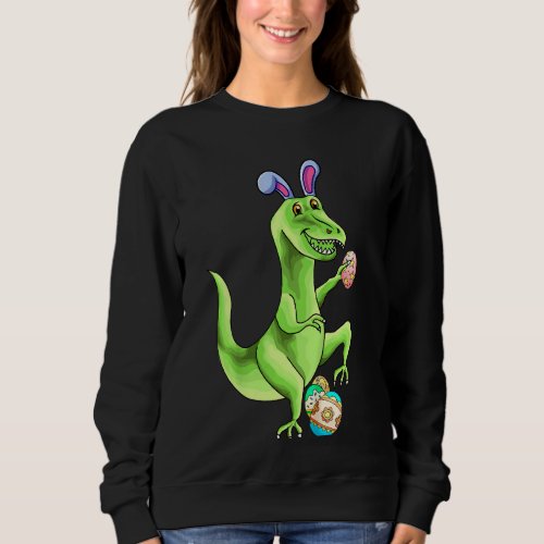 Kids Cool T Rex Dinosaur Dancing With Easter Day E Sweatshirt