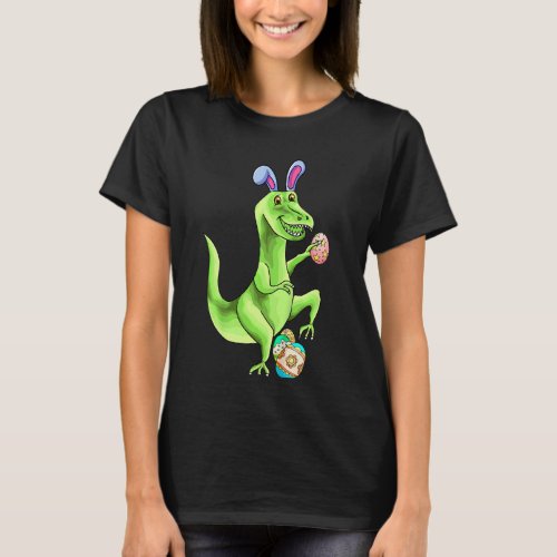Kids Cool T Rex Dinosaur Dancing With Easter Day E T_Shirt
