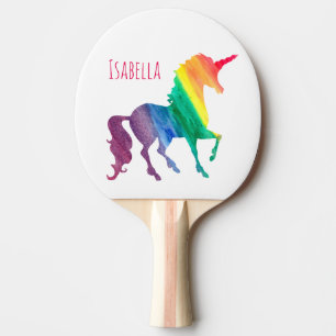 Kids Cool Watercolor Rainbow Unicorn Beautiful Ping Pong Paddle