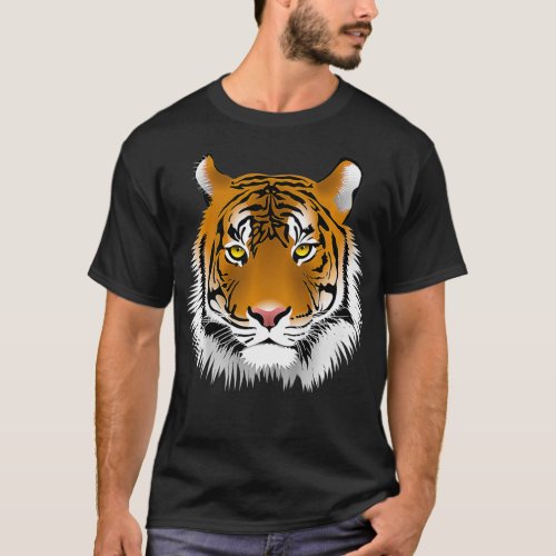 Kids Cool Wild Cute Tiger Endangered Animal Face  T_Shirt