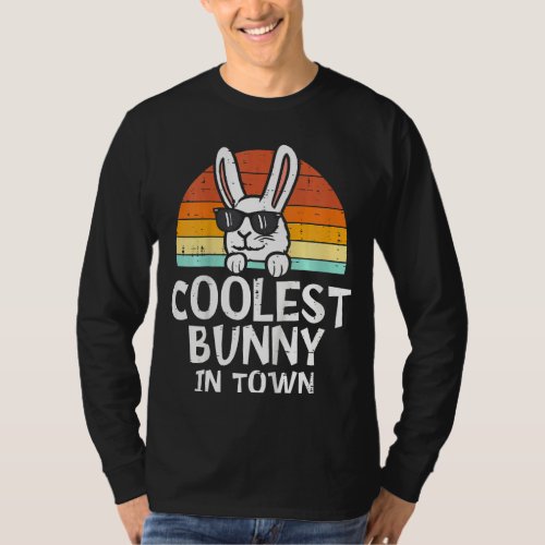Kids Coolest Bunny In Town Sunglasses Toddler Boys T_Shirt
