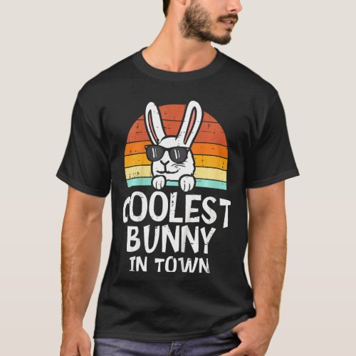 Kids Coolest Bunny In Town Sunglasses Toddler Boys T_Shirt