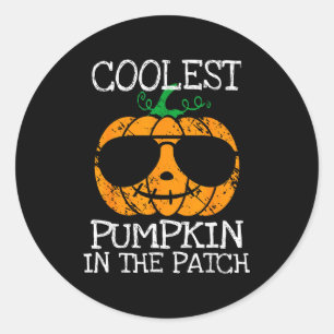 Kids Coolest Pumpkin In The Patch Halloween Boys G Classic Round Sticker
