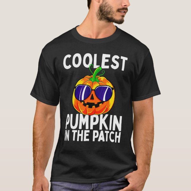 Kids Coolest Pumpkin In The Patch Halloween Boys G T-Shirt (Front)