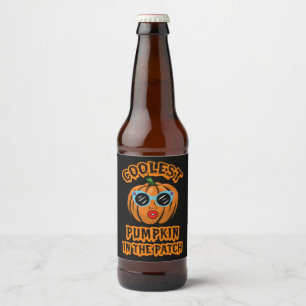 Kids Coolest Pumpkin In The Patch Halloween Kids Beer Bottle Label