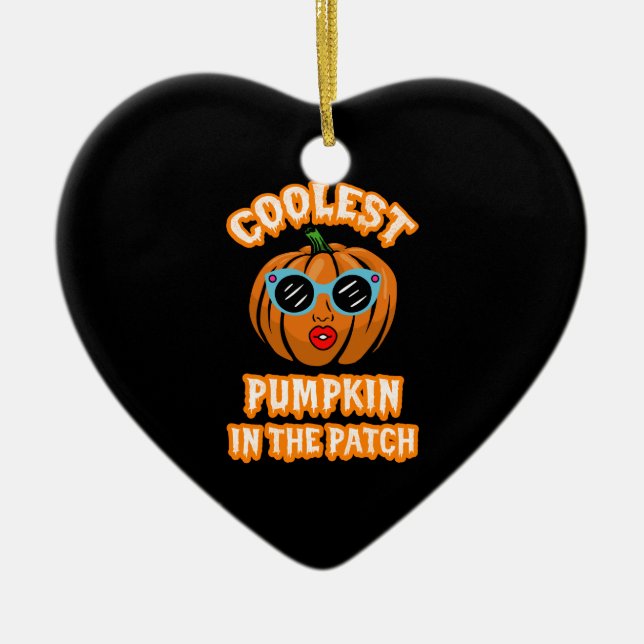 Kids Coolest Pumpkin In The Patch Halloween Kids Ceramic Ornament (Front)