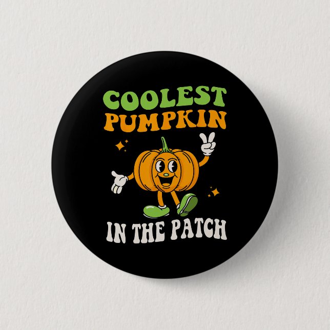 Kids Coolest Pumpkin In The Patch Halloween Toddle Button (Front)