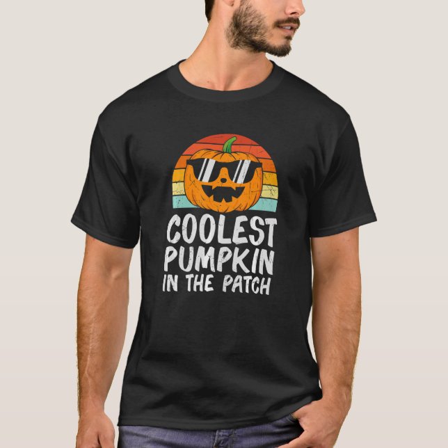 Kids Coolest Pumpkin in the Patch Retro   T-Shirt (Front)