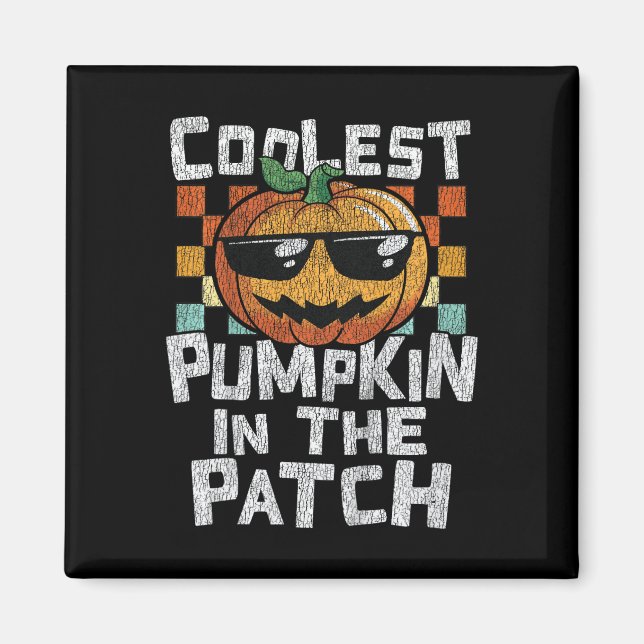 Kids Coolest Pumpkin In The Patch Toddler Boys Hal Magnet (Front)