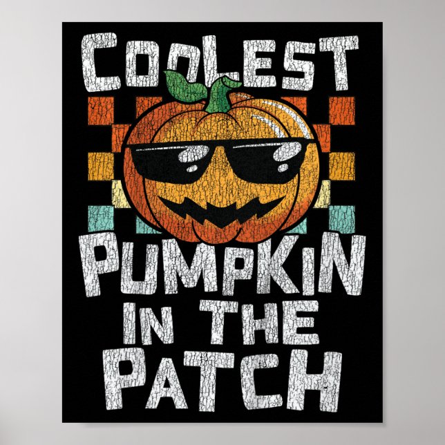 Kids Coolest Pumpkin In The Patch Toddler Boys Hal Poster (Front)
