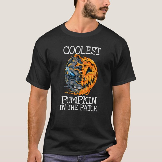Kids Coolest Pumpkin In The Patch Toddler Boys Hal T-Shirt (Front)