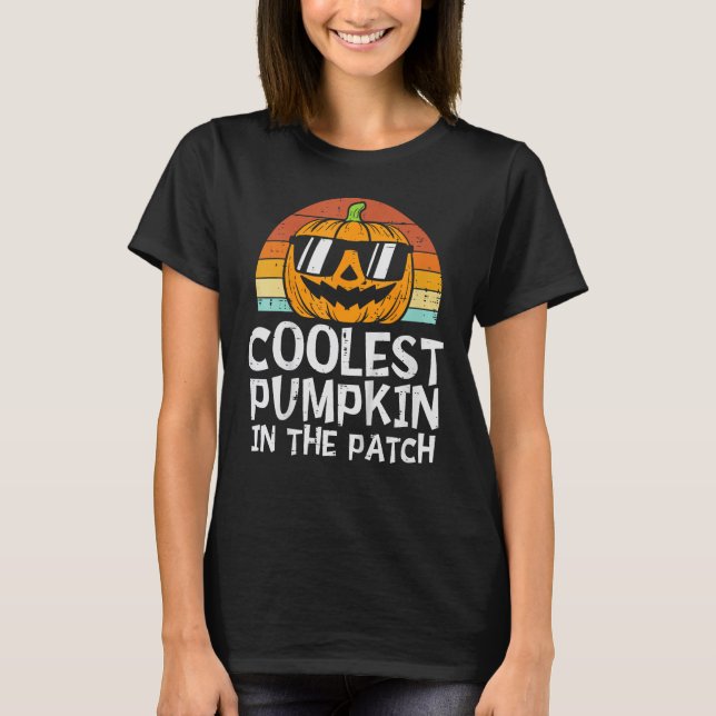 Kids Coolest Pumpkin In The Patch Toddler Boys Hal T-Shirt (Front)